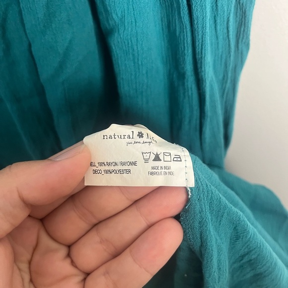 Natural life blue green embroidered mini dress size large/extra large - Picture 4 of 5